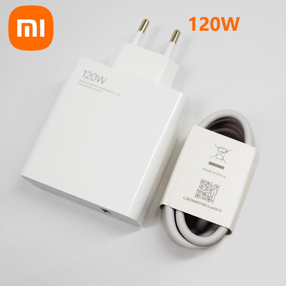Fast Charger For Xiaomi Mi 120W Hyper Charge Phone Adapter with Type C Cable Combo For Laptops Tablets and Mobile Charger Adapter and USB to Super Fast 6A Type C Cable Compatible with Redmi Note 12 Series Mi 11 Hyper Charge Mi 11T Mi 12 Pro