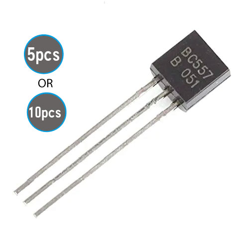 BC557 PNP General Purpose Transistor 3 Pin Leads TO-92 Package Bipolar Low Power Transistor 5 / 10 pcs. 