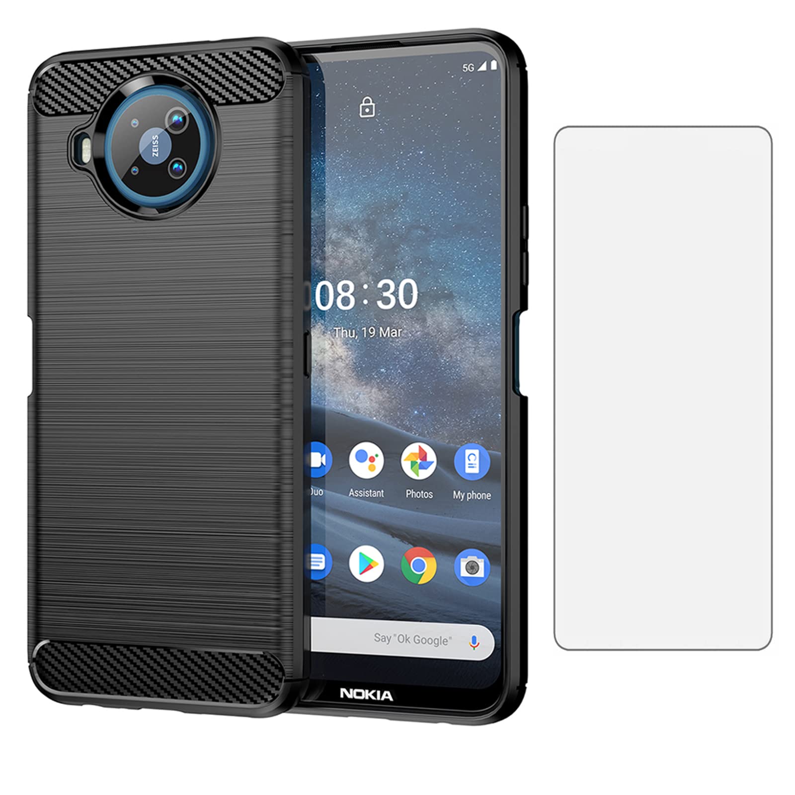 For Nokia 8.3 5G/Nokia 8 V 5G Spigen Silicone Case Rubber Shockproof Phone Back Cover Case (For Smartphone). 