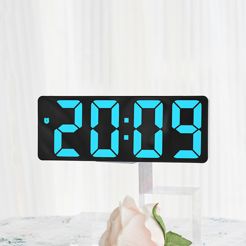 Color creative multi-function electronic clock simple large screen clock alarm clock student clock a variety of mirror 0712. 