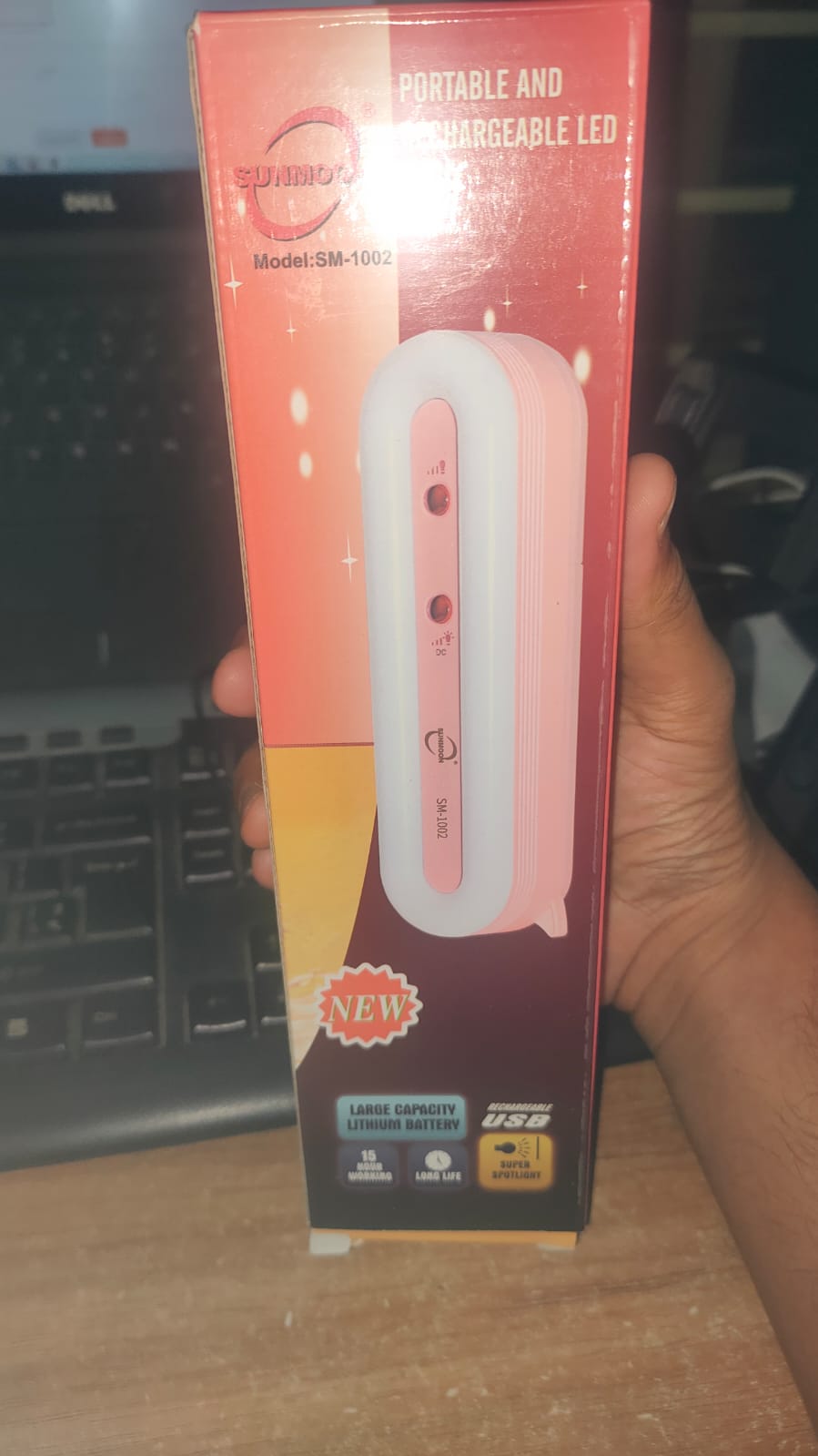 Sunmoon Rechargeable Emergency Flashlight lithium battery super bright with 3 mood brightness control and Micro USB charging system  long backup. 