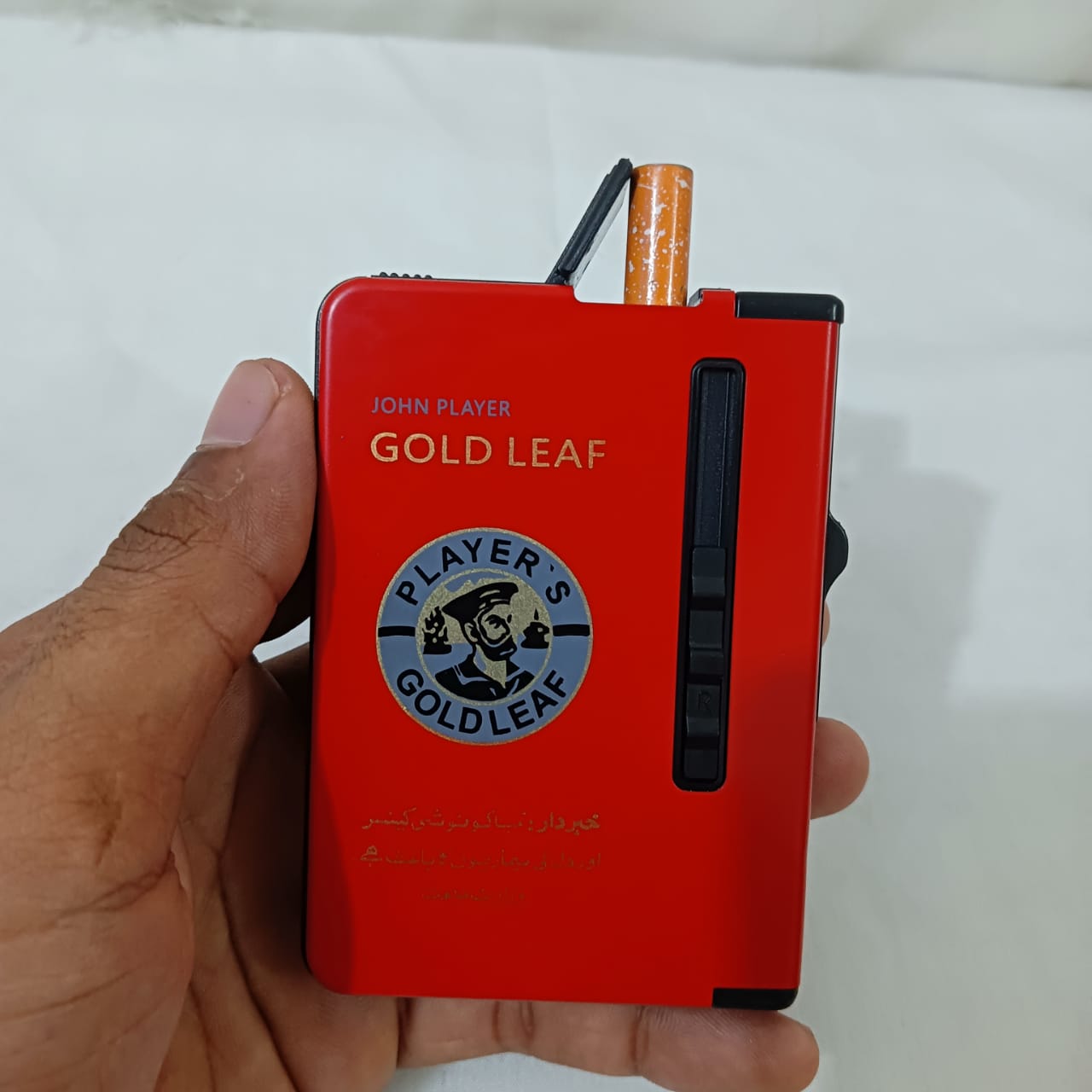 Gas Lighter Inside With Automatic Cigarate Storage Box Case Red