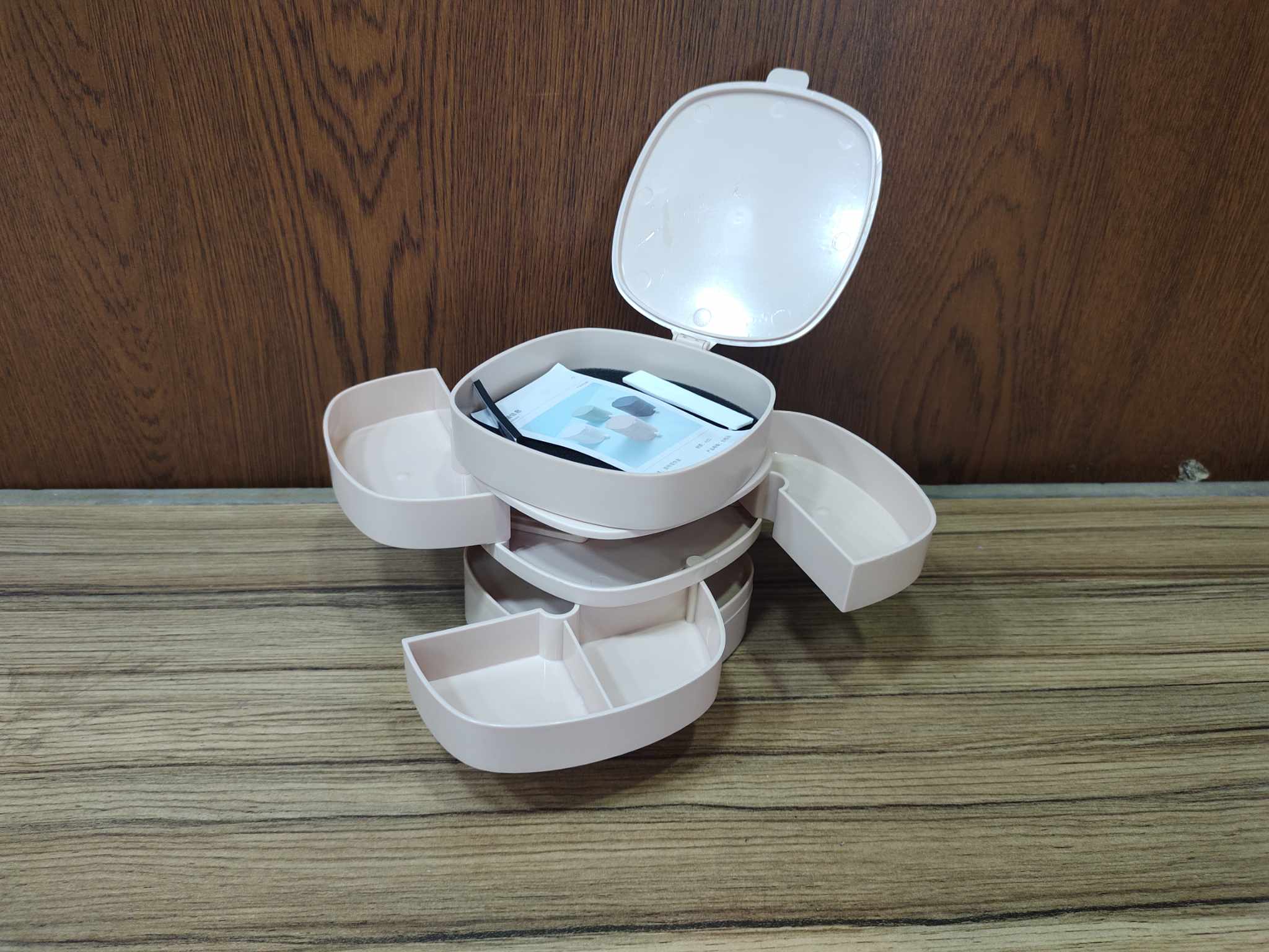 DD Retails 4 Layer Rotating Jewellery Box With Mirror | Jewelry Storage Box | Rotating Jewelry Organizer With Mirror - Multicolor Pack Of 1. 