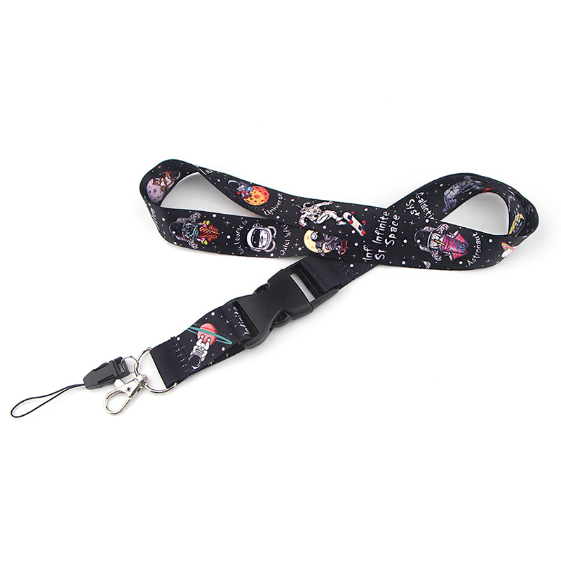 Universe Astronaut Lanyard Keychain Phone Hang Rope Webbing Strap Keyring Holder. 