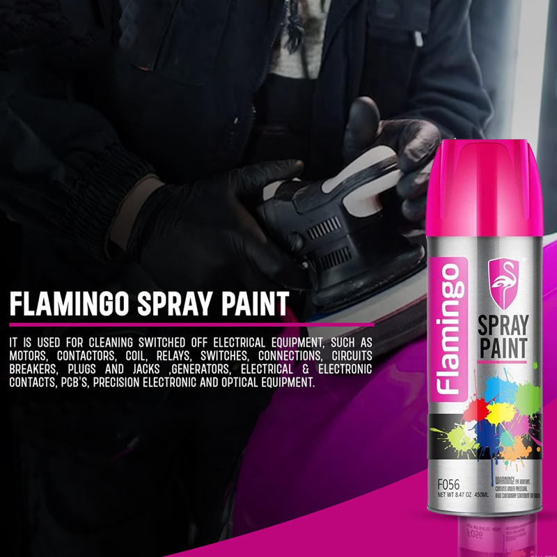 Flamingo Spray Paint F056 450ml Black Color 1 piece. 