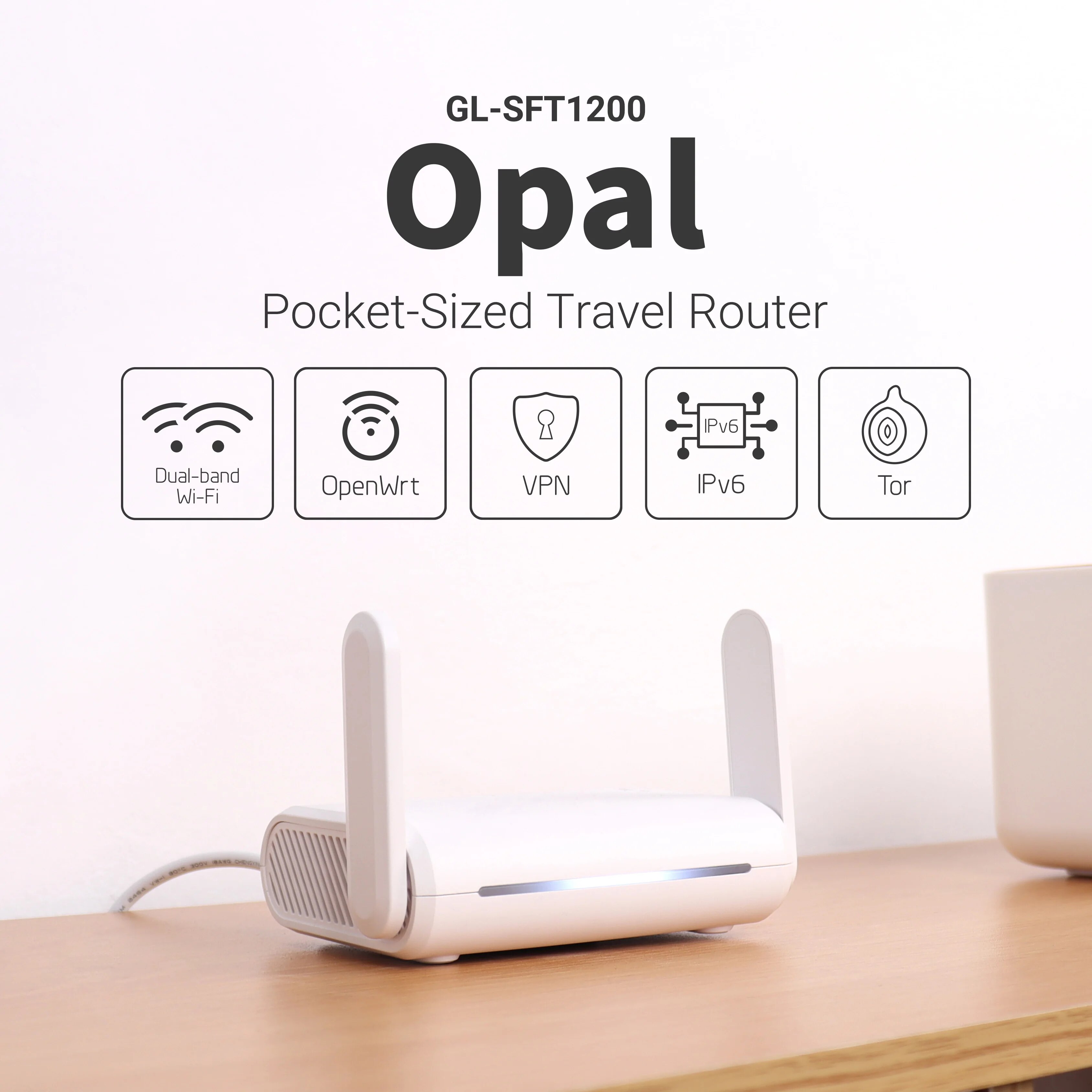 GL.iNet GL-SFT1200 (Opal) Secure Travel WiFi - AC1200 Dual Band Gigabit Ethernet Wireless Internet Router
