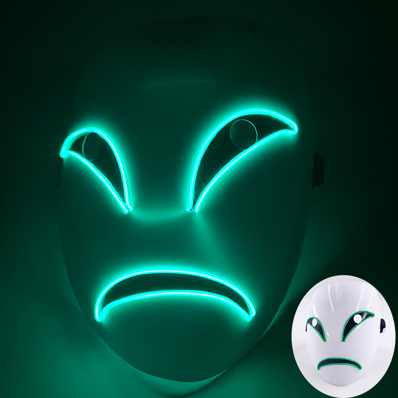 Luminous LED Devil Disguise Mask Cosplay Scary Ghost Face Mask Flashing Party Mask For Halloween. 
