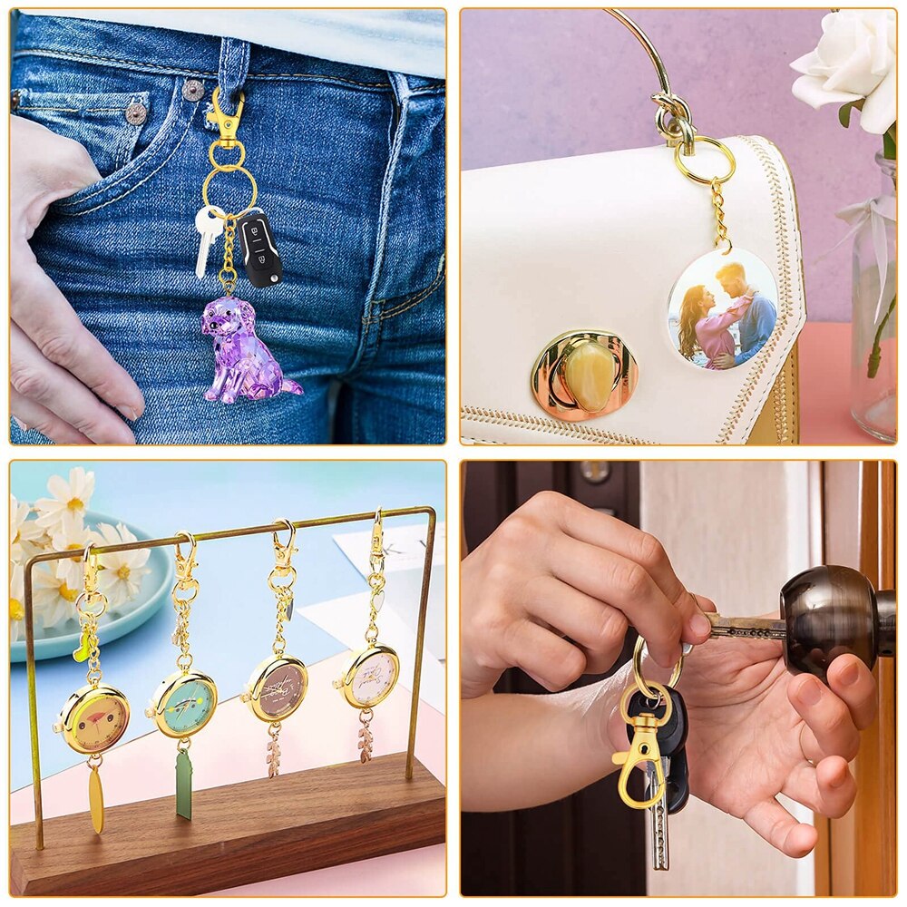 180PCS Key Chain Rings Pendants Keychain Hardware Key Hooks with Key Rings and Jump Ring DIY Crafts Keychain Making Supplies. 