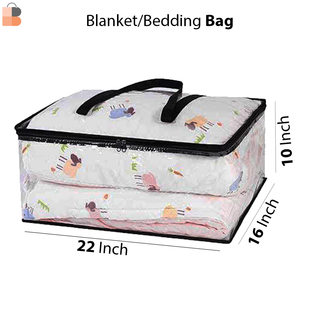 DustProof Transparent Blanket/Bedding Storage Bag Cover || PVC Transparent Full Poly