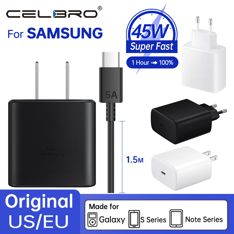 For Samsung Usb C Fast Charger 45w for Galaxy Z Fold Flip 6 A55 A15 S24 S23 S22 Ultra S10 S24 S23 Plus Note 10 Plus Tab Adapter