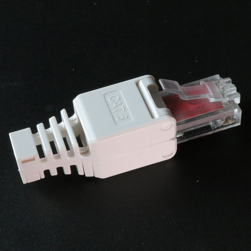 White RJ45 Tool-less Connector No Crimp Connectors CCTV Ethernet Cable Head Plug Jessica. 