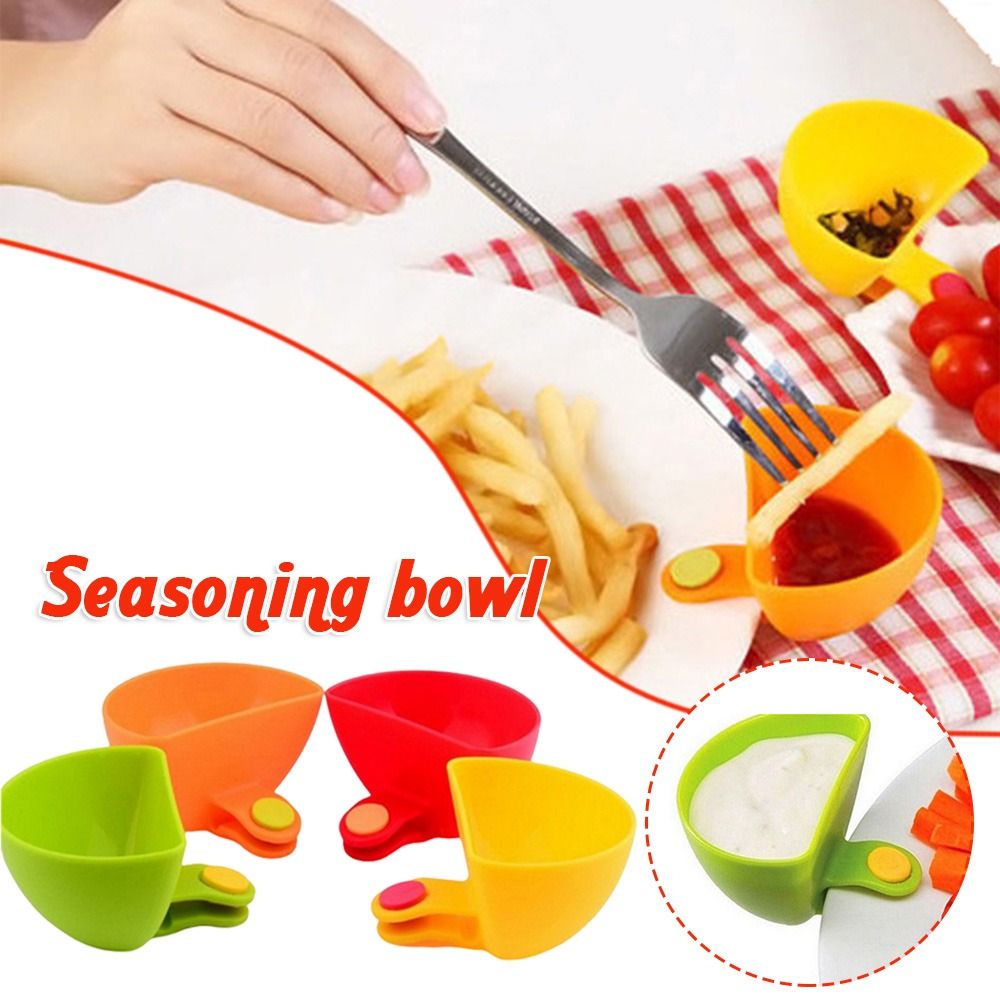 JCZX 4Pcs Creative For Dinner Plate Dip Holders Clip-on Bowl Sauce Holder Sauce Grab Dip Clip Bowls Sauce Dip Container. 