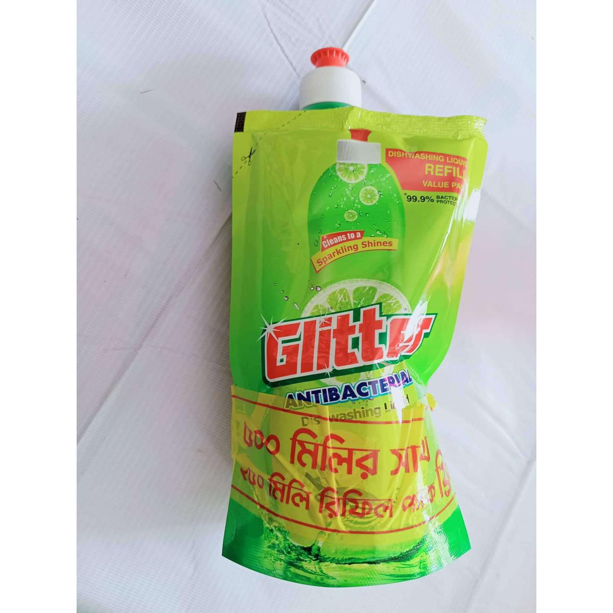 Glitter Liquid 500 ml Bottle with 250ml Refill Combo Lemon Fragrance