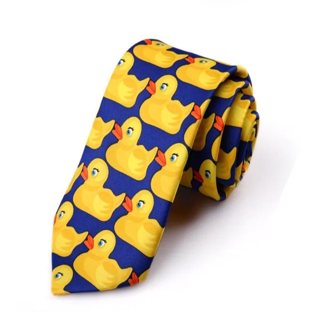 New How I Met Your Mother Ducky Tie Rubber Duck 8cm Necktie Ties Yellow Printed Tie. 