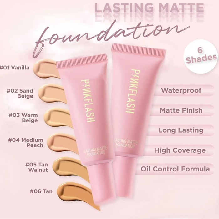 Pink Flash F03 Lasting Matte Foundation (all shade available)