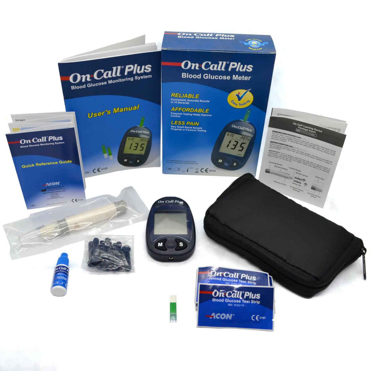 On Call Plus Digital Blood Glucose Monitoring System with warranty. 