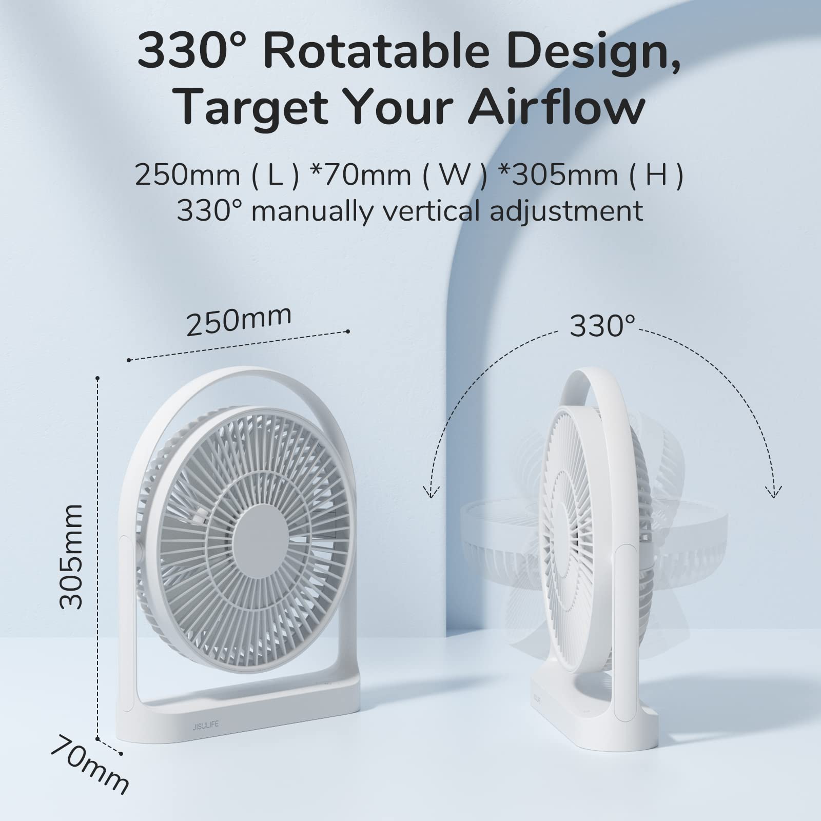 JISULIFE FA27 Portable Multi-functional Cooling Fan (8000mAh Battery). 