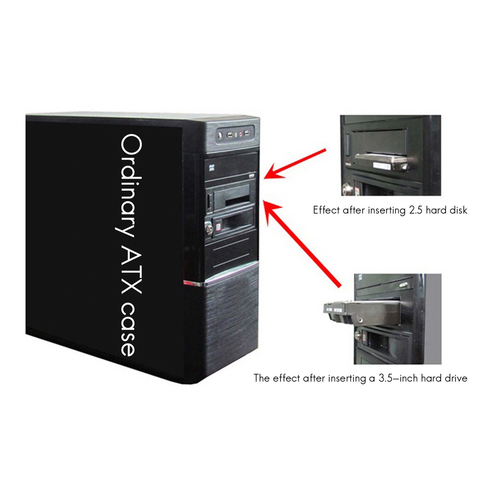 5.25 Inch Internal Tray-Less Bay SATA III Hard Drive Backplane Enclosure Hot Swap Mobile Rack for 2.5/3.5 inch HDD. 