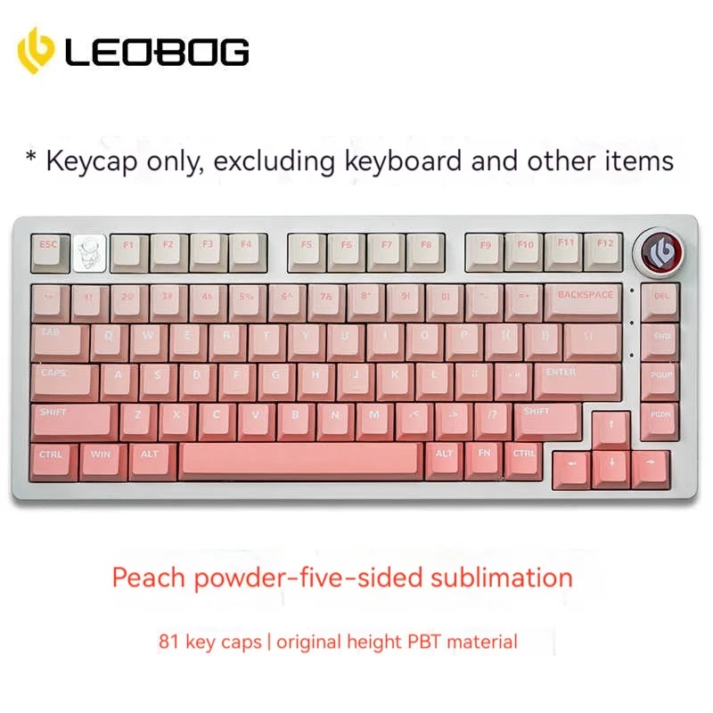 Leobog Hi75 Mechanical Keyboard Kit 81 Key Caps Pbt Thermal Sublimation Gradient Original Height Game Keyboard Caps Accessories. 