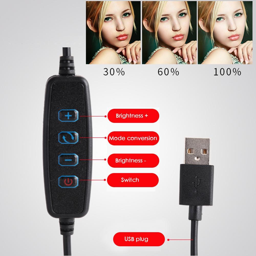 3 in 1 Dimmable LED Ring Fluorescent Flash Light Tripod Adjustable Self-monopod Kit Camera Photo Video Photographic Studio. 