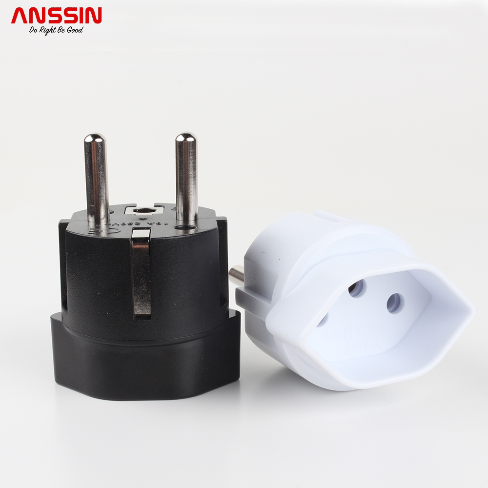 Swiss To Eu German French Adapter Plug With 16a Fuse And Safety Shutter Available In White And Black. 
