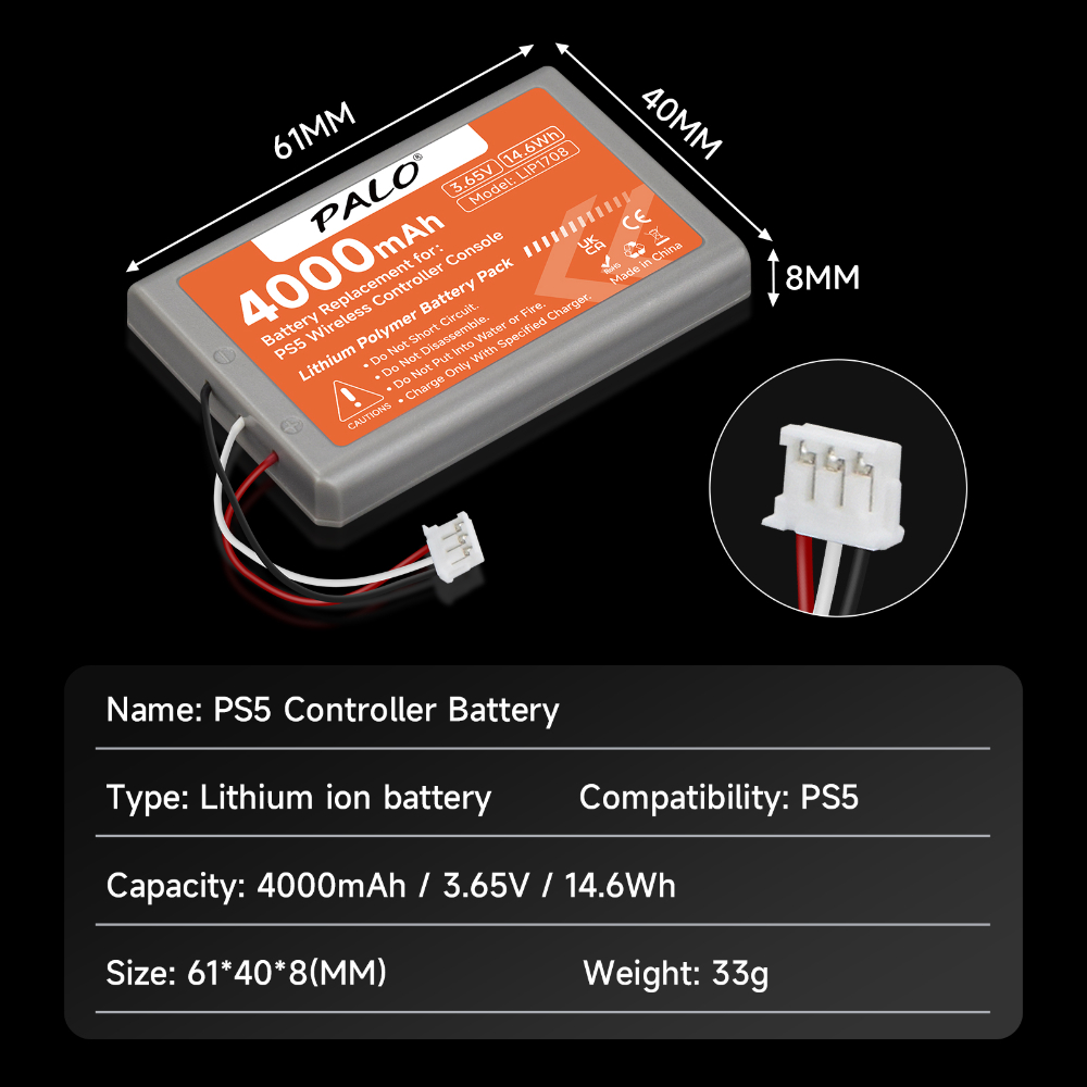 4000mAh PS5 PS 5 Wireless Controller Battery for Sony Playstation 5 LIP1708 Dualsense Gamepad Controller CFI-ZCT1W CFI-ZCT1J. 