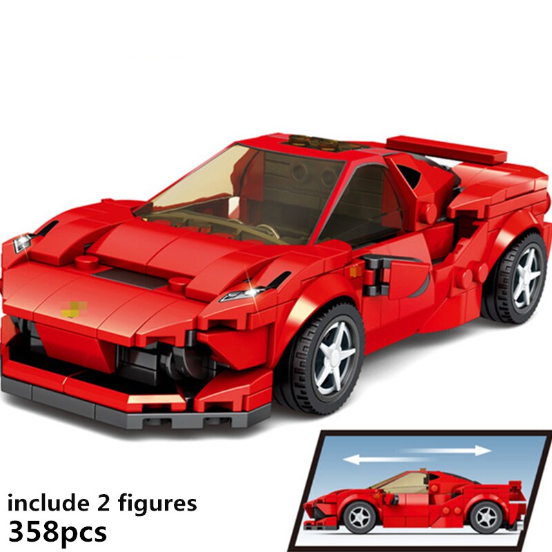 【happy one】2020 NEW Technic Speed Champion bricks race Mustang GT GTR P1 Car Model Creator For Children. 