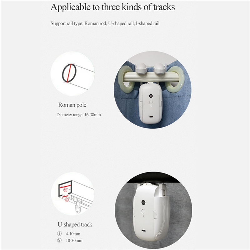 TUYA Smart ZigBee Curtains Robot Roman Rod Track/T/U-Rail Tracks 3in1 Automatic Curtain Opener Curtain Motor Smart Life. 