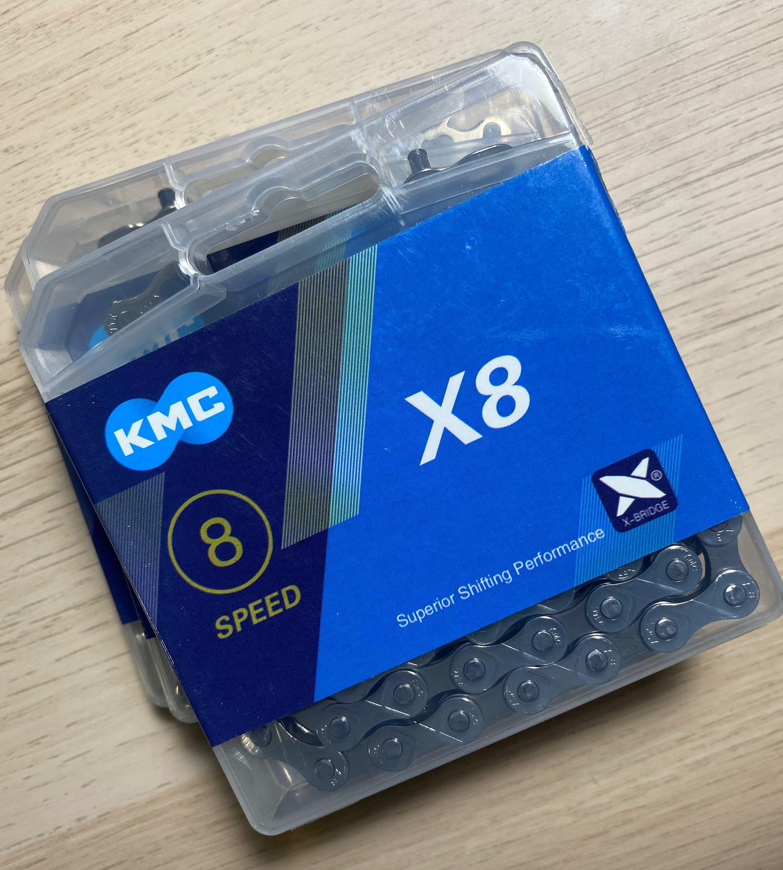 KMC X8 Bicycle Chain For 8 Speed Silver High Quality Chain For Bicycle - Bike. 