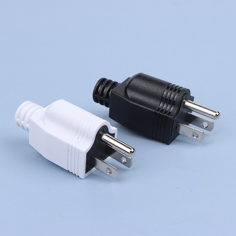 US American 3 Pin 5-15P AC Electrical Power Male Plug Adaptor Adapter Wire Rewireable Extension Cord Connector Demoo. 