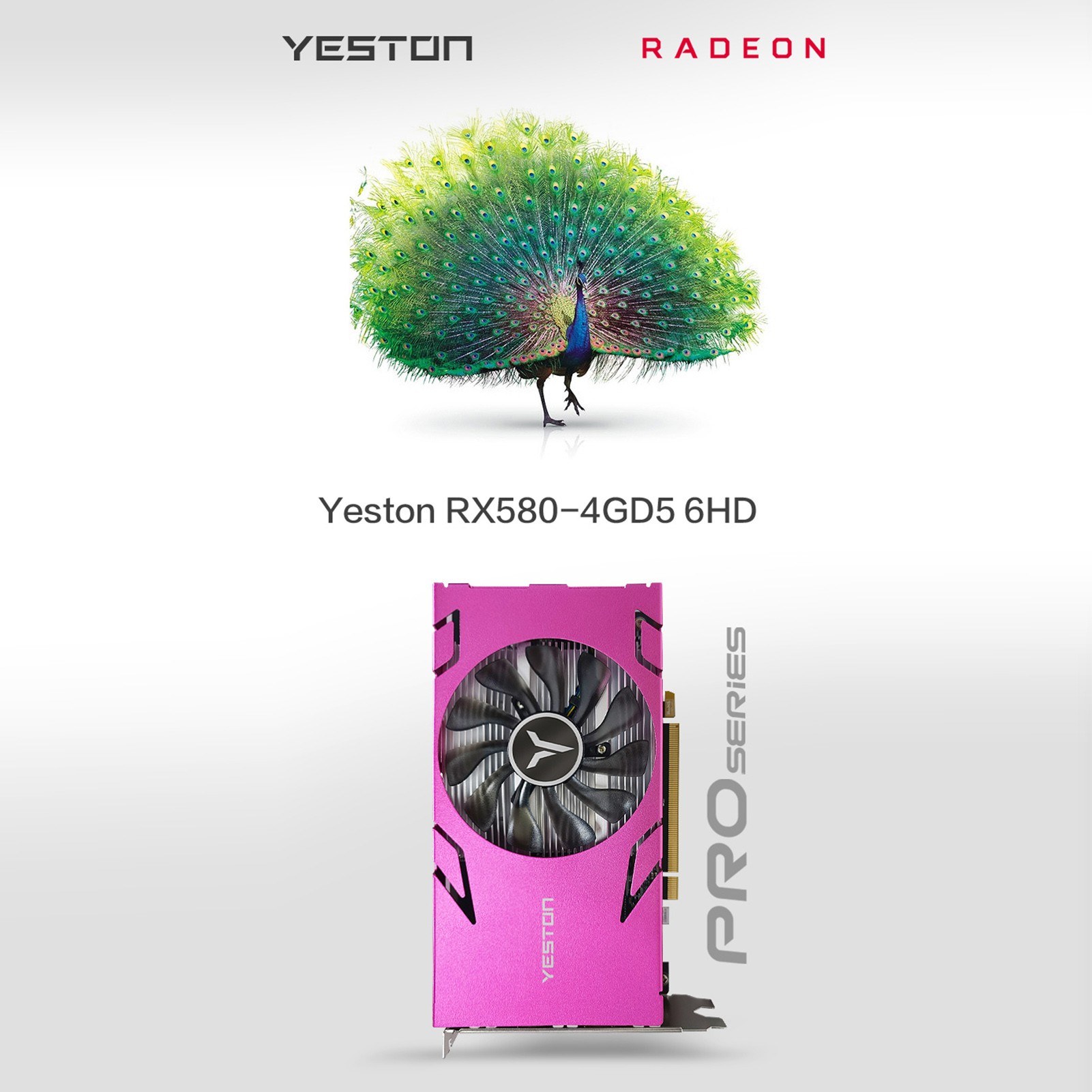 Yeston RX580-4G: 6-screen 4K support - purple. 