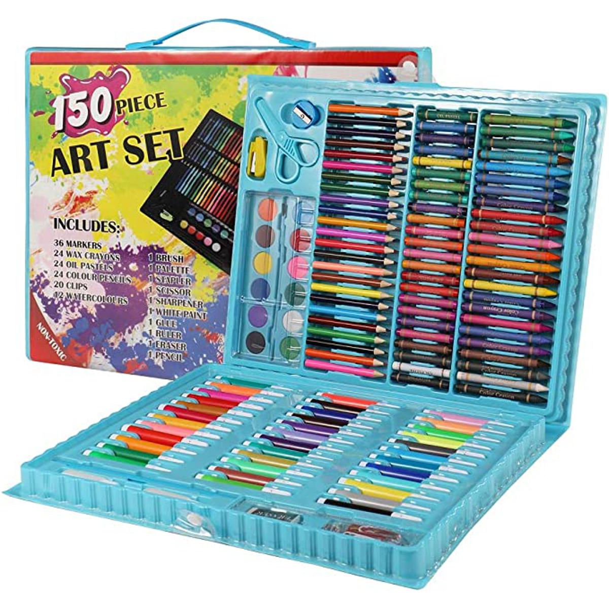 Art Supplies Girls Art Set Case - 150 pcs Art Supplies Coloring Set for  Ages 3-6 Artist Drawing Kits for Girls Boys School Projects | Art Painting