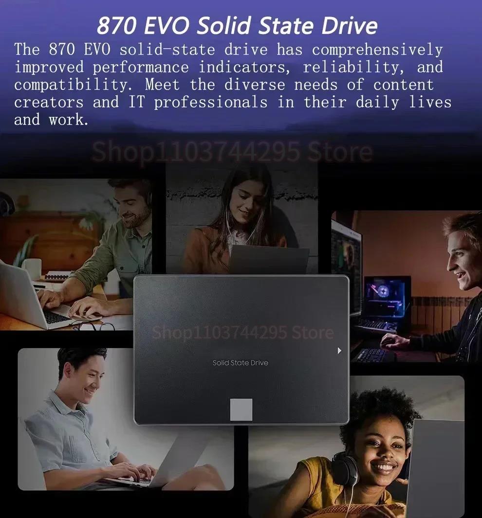 SSD 870 EVO SATA 3.0 4TB 2TB 1TB 2.5inch Solid State Driver Disk Gaming Memory Card For PS5 Laptop Desktop PC High Speed. 