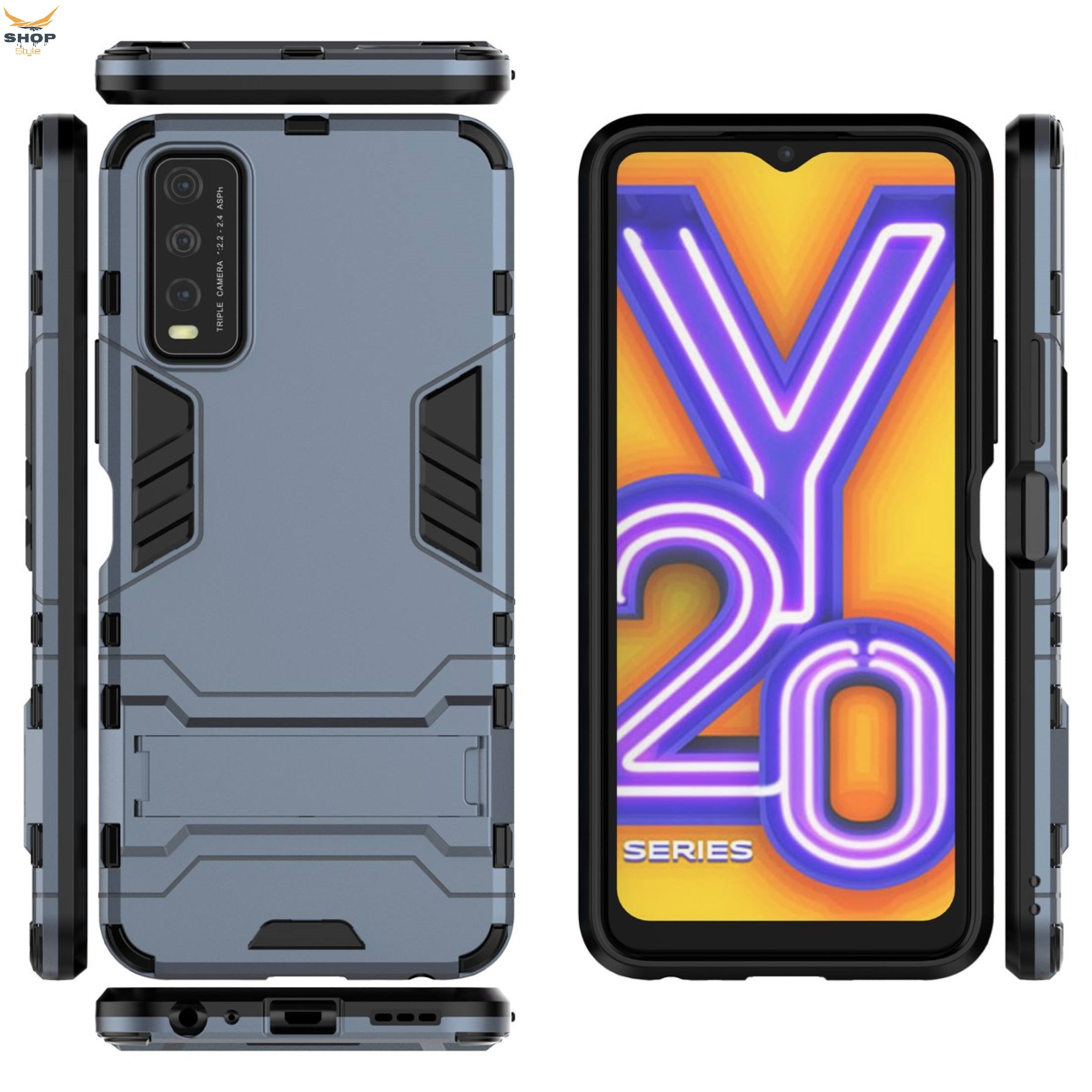 vivo Y12s - iRonman Armor Kickstand Back Phone Case Cover Casing