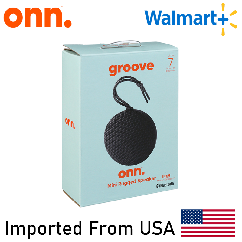 Bluetooth Speaker ONN Groove Mini Rugged Speaker USA Walmart Brand ONN IPX5 Water Resistant Bluetooth Speaker Waterproof Portable Bluetooth Speaker. 