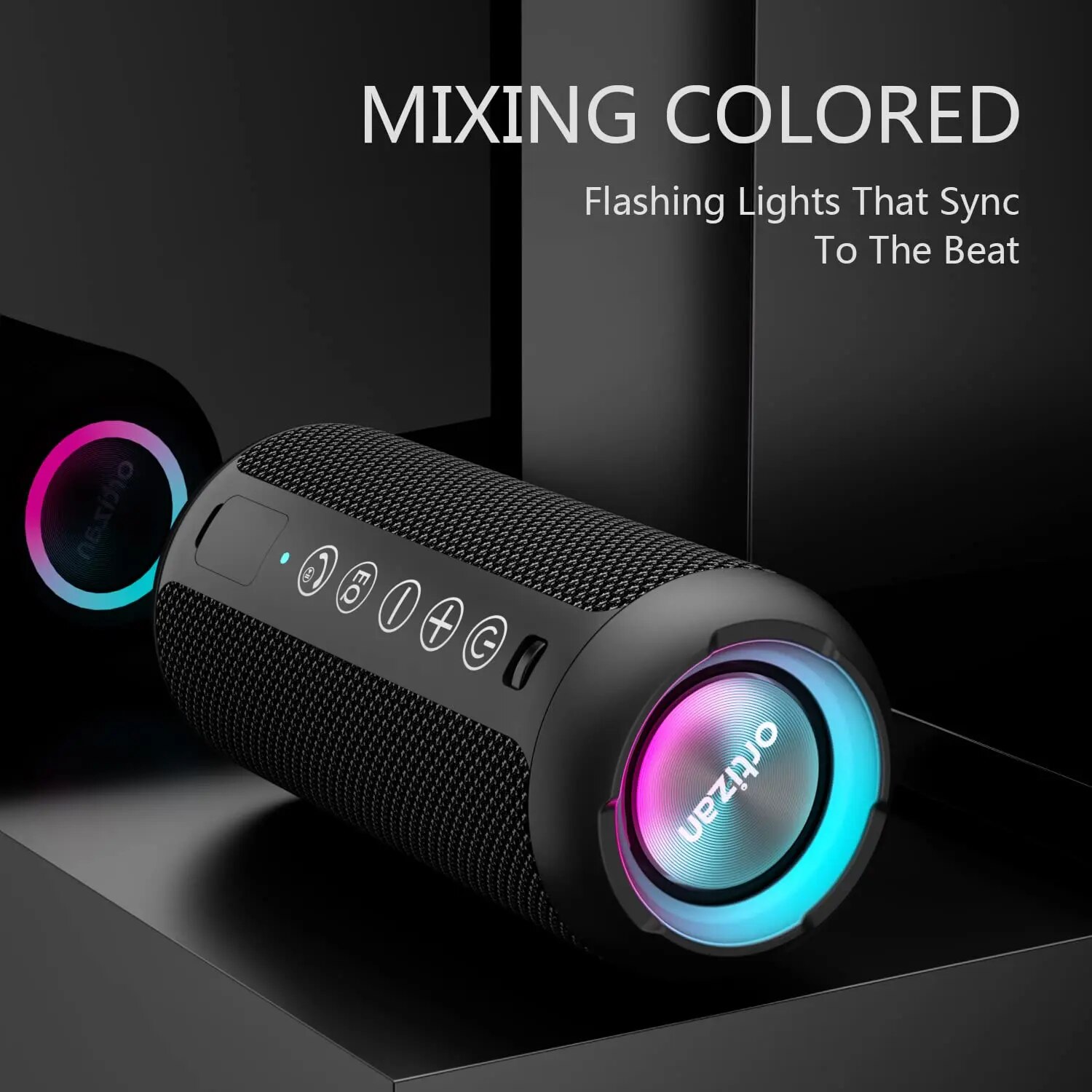 Ortizan Portable IPX7 Waterproof Wireless Bluetooth Speaker with 24W Loud Stereo Sound, Outdoor Speaker, 30H Playtime, Black. 