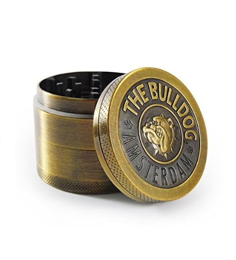 Best Tobacco, Herb and Spices Grinder for Weed and dry herbs,With Pollen, Kief Catcher. Bulldog Design by Kozo Grinders. 4 Piece Metal Zinc Alloy.. 