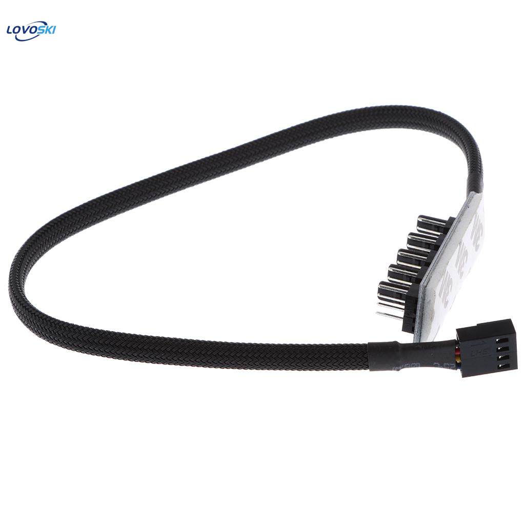 2Pcs 5 Way 37cm Fan HUB CPU Cooler Cable Extension Powers up to 5 Fans. 