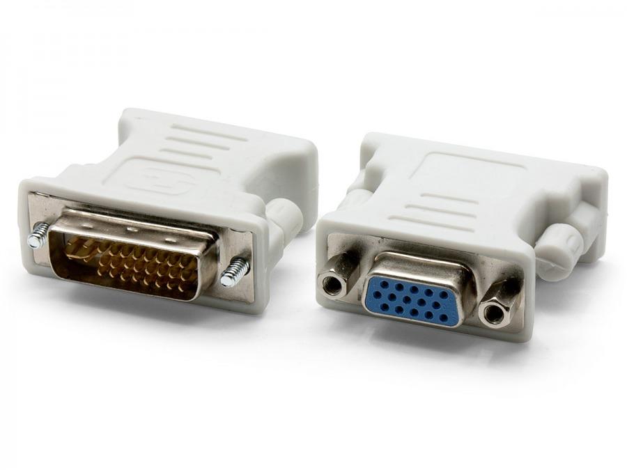 Vga Female To Dvi Male Converter Adapter - White- Connect Dvi Monitors To Vga Sources With This Adapter. 