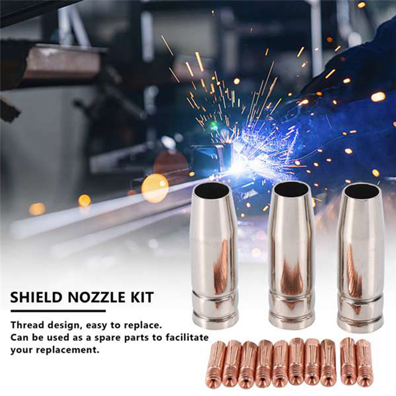 35Pcs 15AK Welding Torch Consumables 1.2mm MIG Torch Gas Nozzle Tip Holder of 15AK MIG Welding Torch Durable