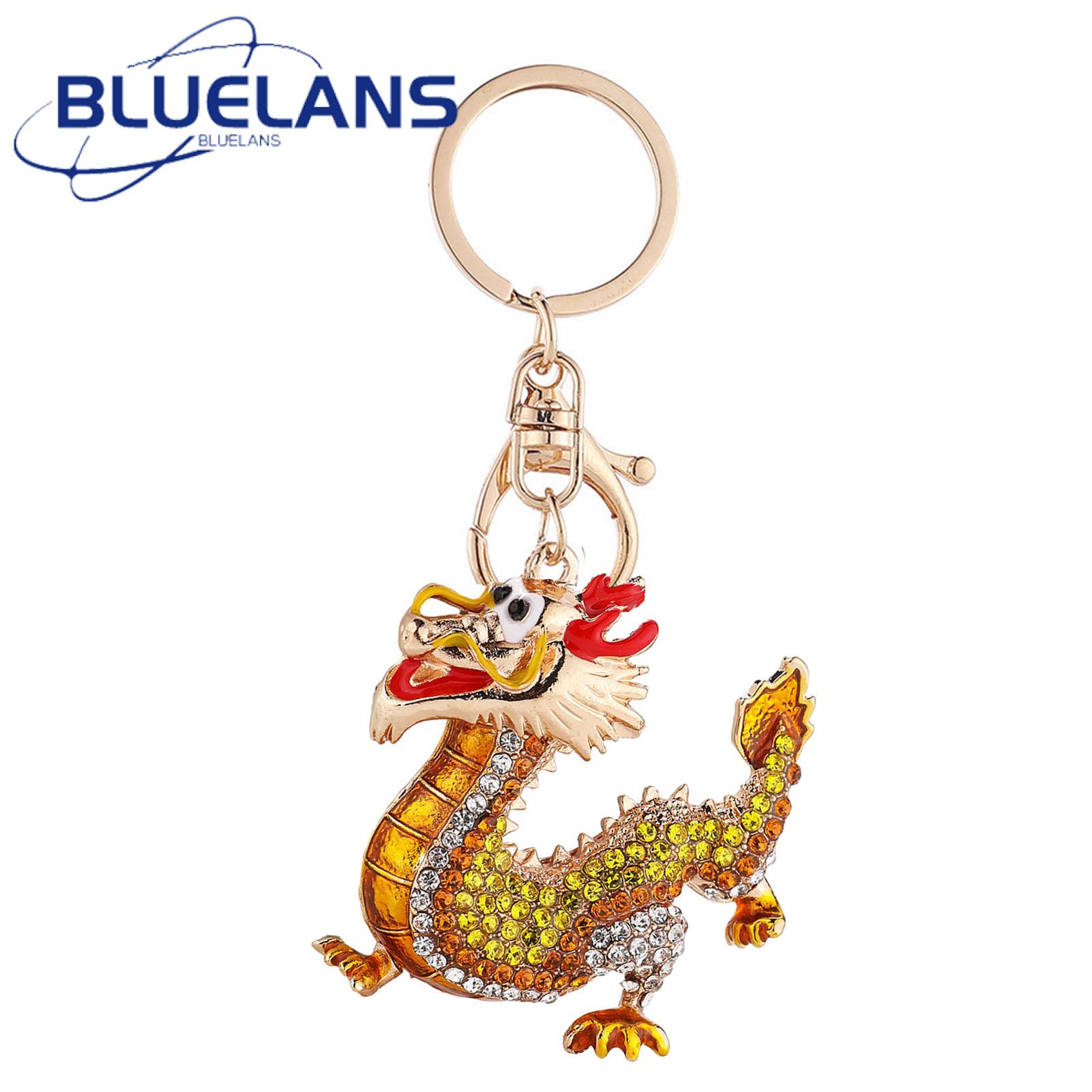 Chinese Dragon Keychain Dragon Rhinestone Keychain for Backpack Handbag Decoration New Year Gift Rust-resistant Keychain