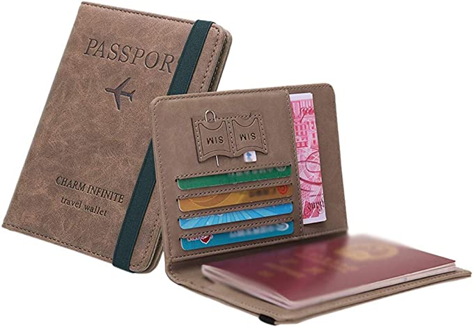 Airelle Digital Goods Multi-Function Creditt Cards Holder Leather Document Package Passporrt Holder Passporrt Bag Wallet Travel Cover. 