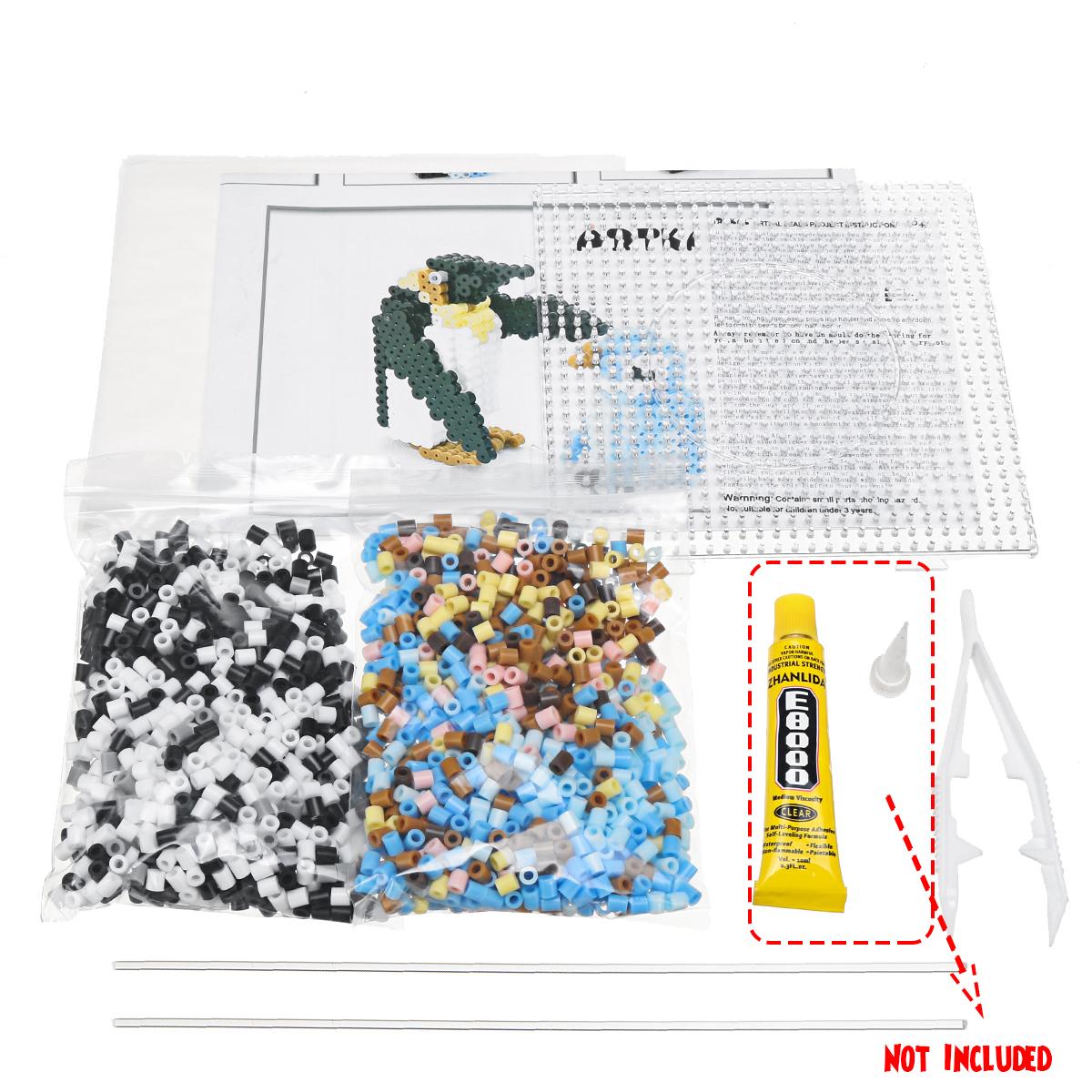 ARTKAL 2000 Pcs DIY Perler Fuse Beads Art Craft Kids 3D Beans Building BlocksPenguin. 