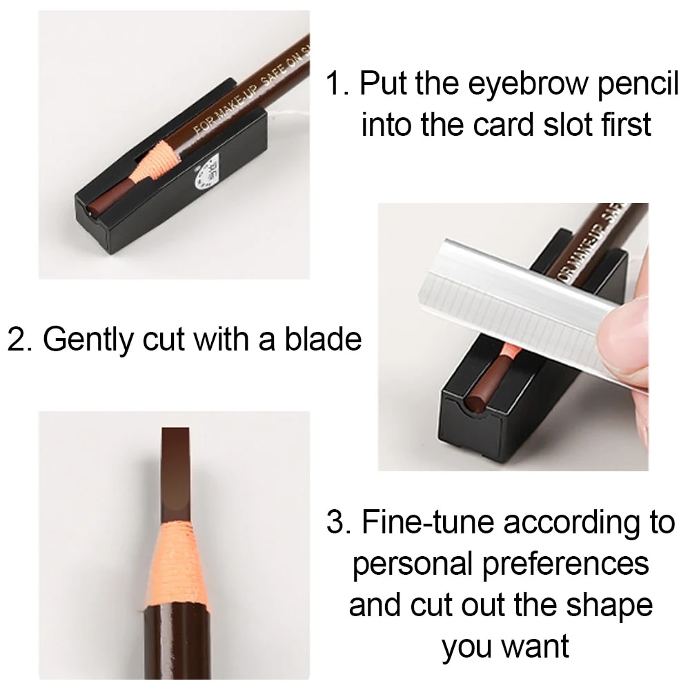 Eyebrow Pencil Microblading Supplies Set Waterproof Eyebrow Tattoo Tint Enhancers With Sharpener Brow 10Pcs Brow Trimmer Blade. 