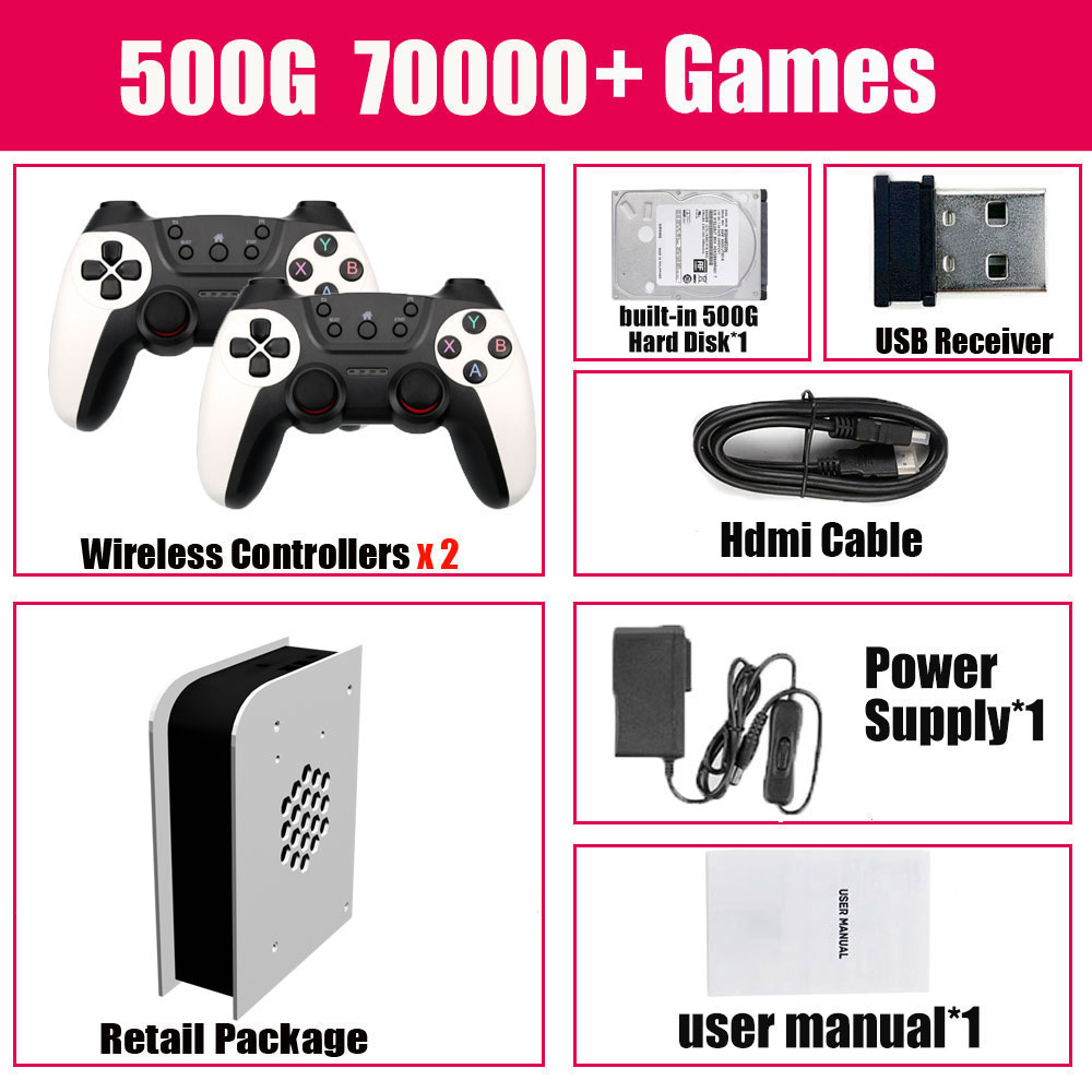 New M15 MAX Plug and Play Game Box 500G HDD 70000+Game For WII PS2 DC PSP Xbox Gamecube Windows11+ Batocera Break Gaming Limits. 