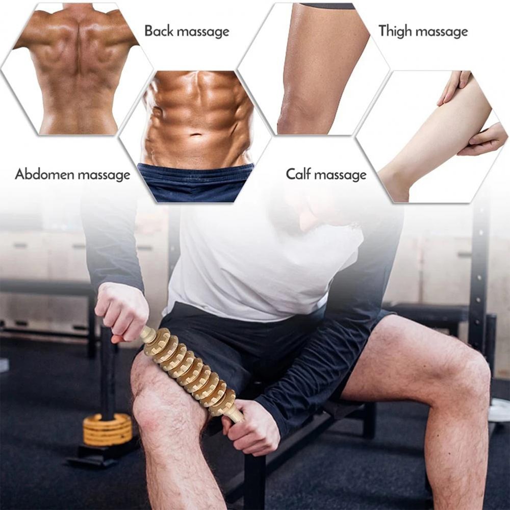 Tcare 1 Set Wooden Body Massage Tool Reflexology Acupuncture Thai Massage Rollers Therapy Meridians Scrap Lymphatic Health Care. 