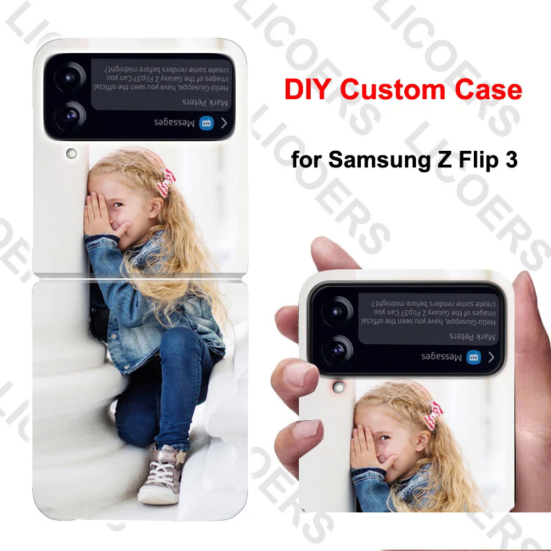【Healer DingD】 DIY for Samsung Galaxy Z Flip 5 4 3 Case Custom Photo Picture Cover for Galaxy ZFlip3 Transparent Hard Shockproof Funda Shell