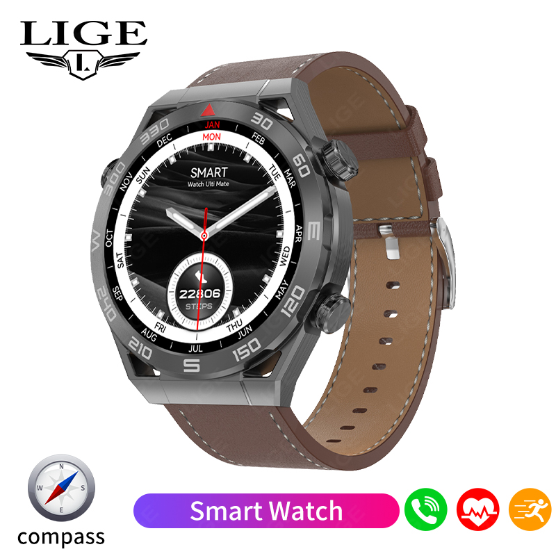 LIGE PPG ECG Smart Watch Man Outdoor Sport Fitness Bracelet