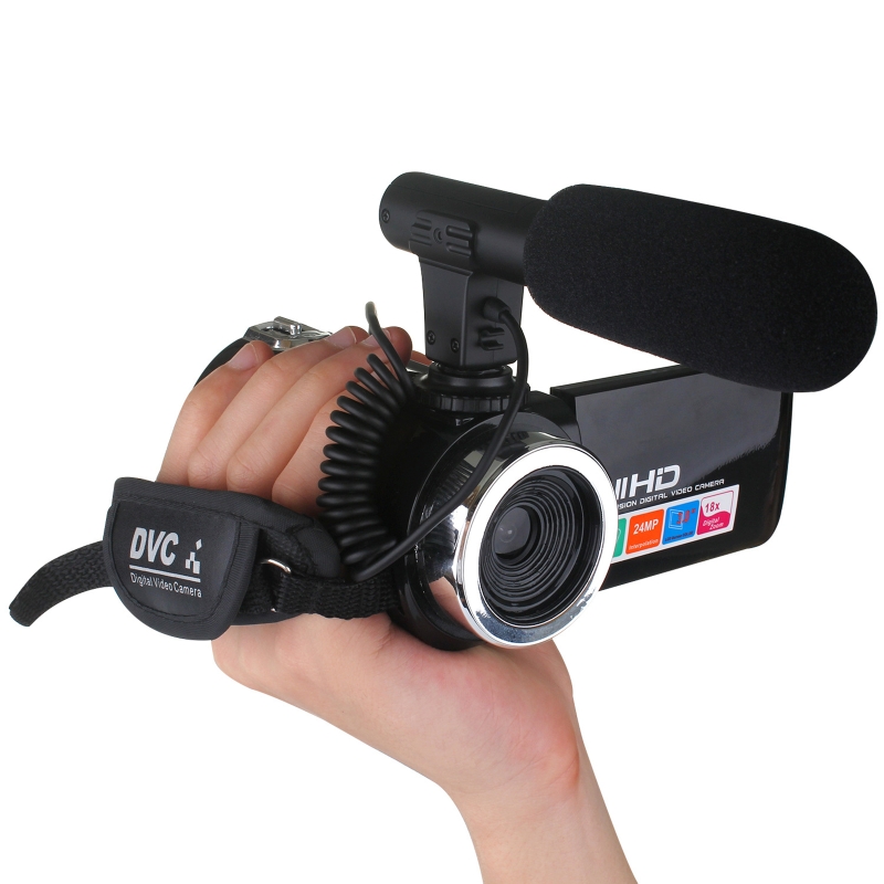 Professional 24MP Camcorder Digital Video Camera Night Vision 3 Inch LCD Touch Screen 18x Digital Zoom Camera Recorder with Micr. 