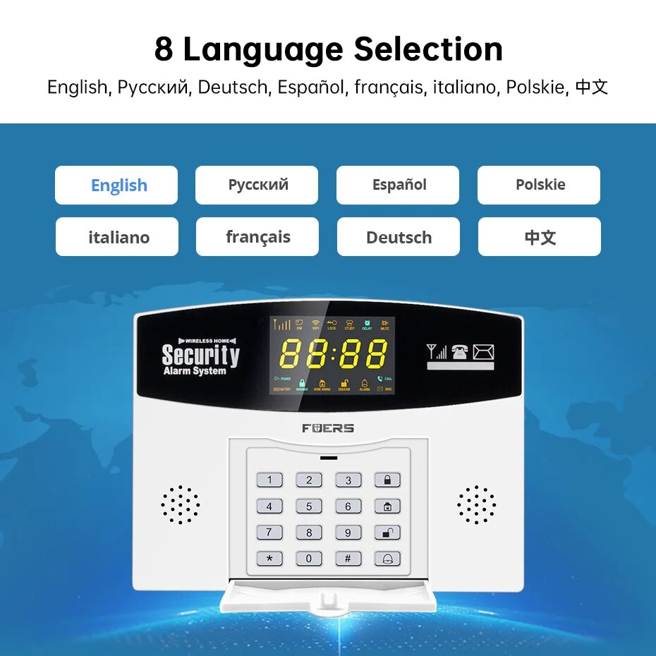 FUERS Tuya WiFi GSM Home Security Alarm System Smart Home Wifi Home Alarm System Motion sensor smart life. 